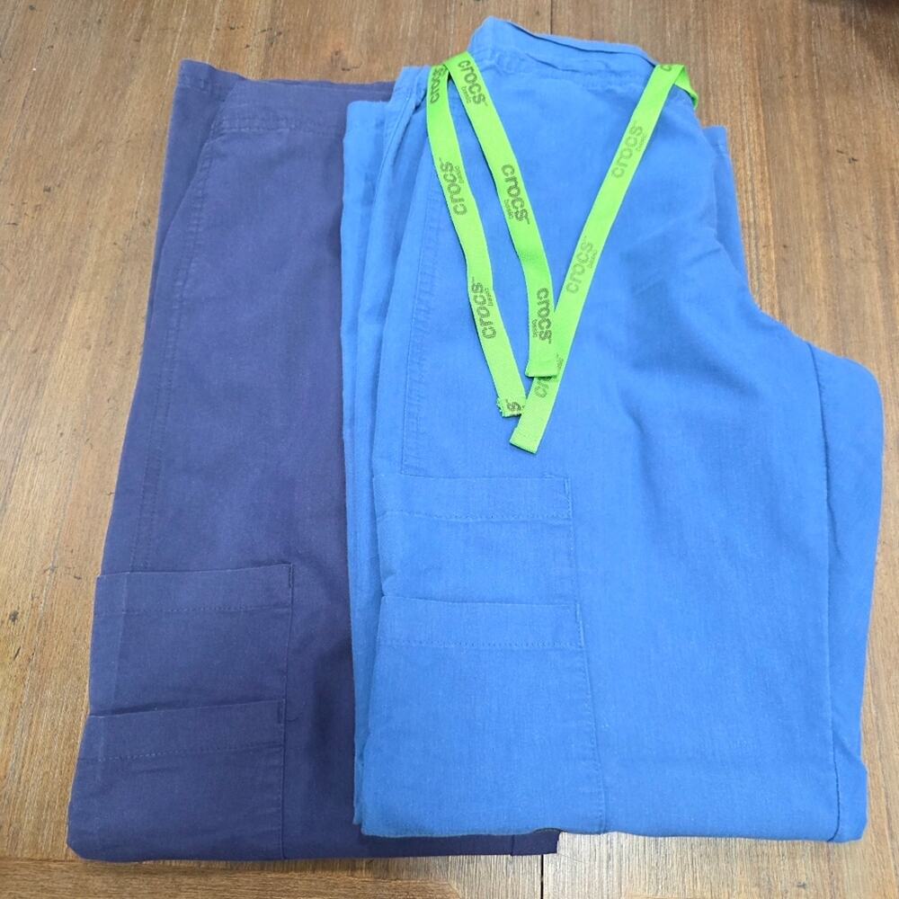 Crocs Basic Scrub Pants Bundle of Two Navy Blue/Royal Blue Size XS